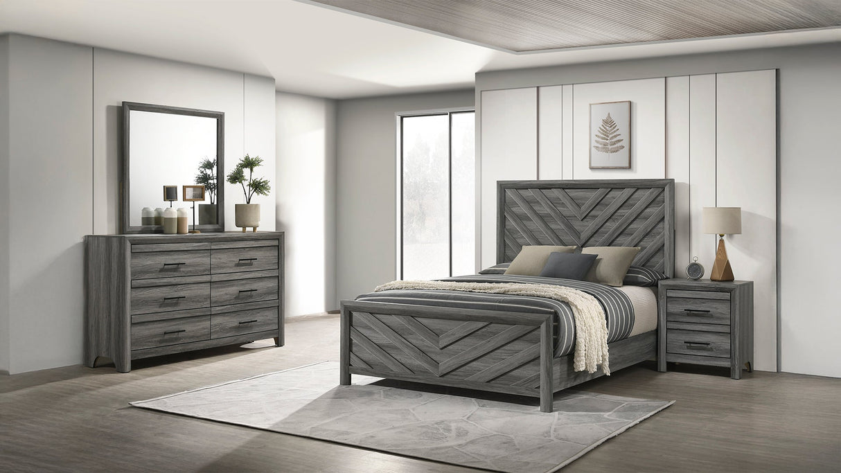 Denver Modern Style 4 Pc Queen Bedroom Set Made with Wood in Gray(NJ INVENTORY) - sold by Home Elegance USA
