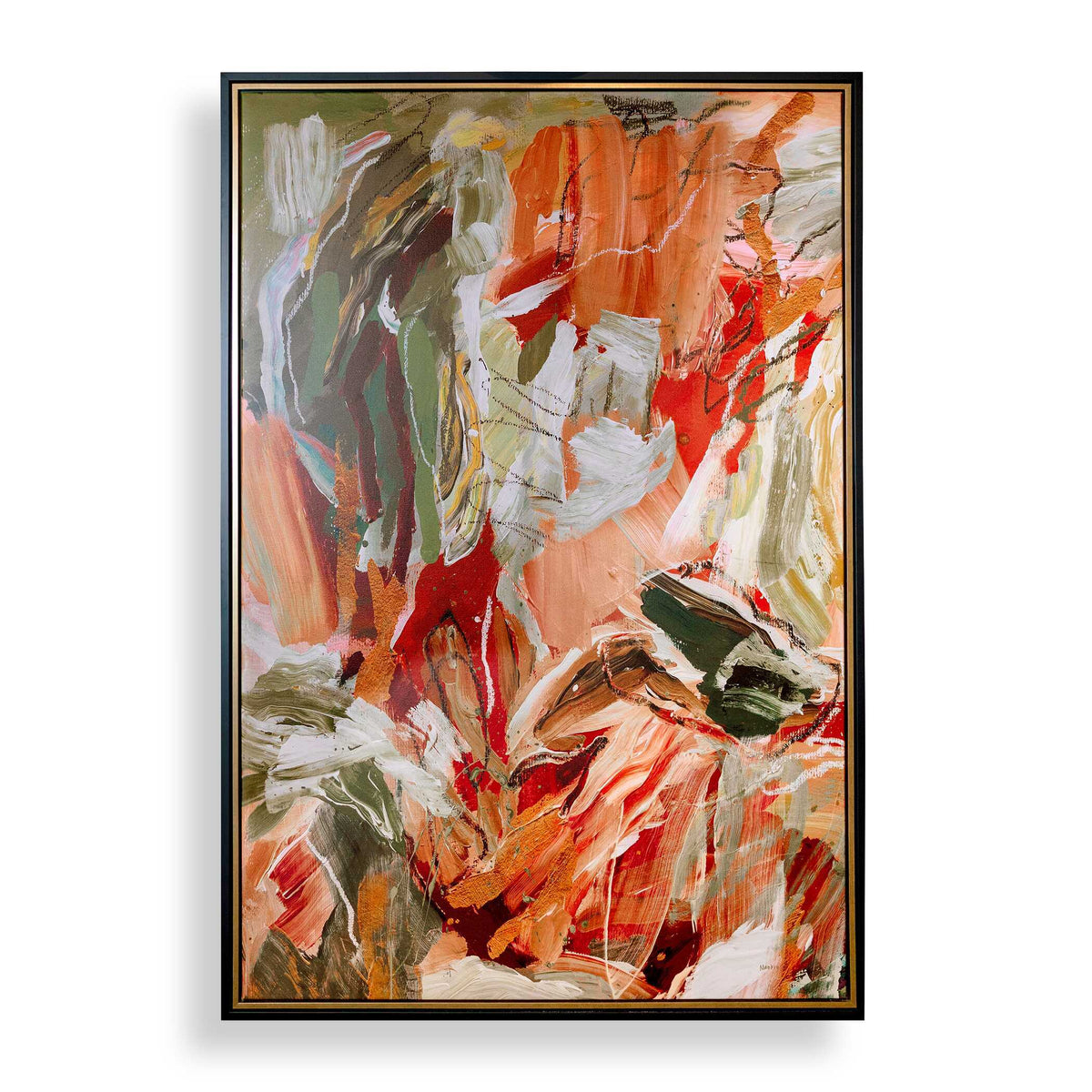 Garden City Abstract Art Green / Orange / Pink - Orange / Green by Uttermost - View 1