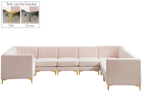 Alina - Modular Sectional 8 Piece - Pink - Fabric | Home Elegance USA