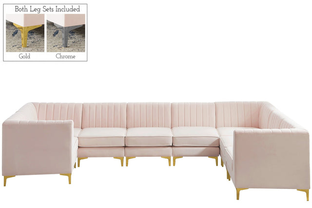 Alina - Modular Sectional 8 Piece - Pink - Fabric | Home Elegance USA