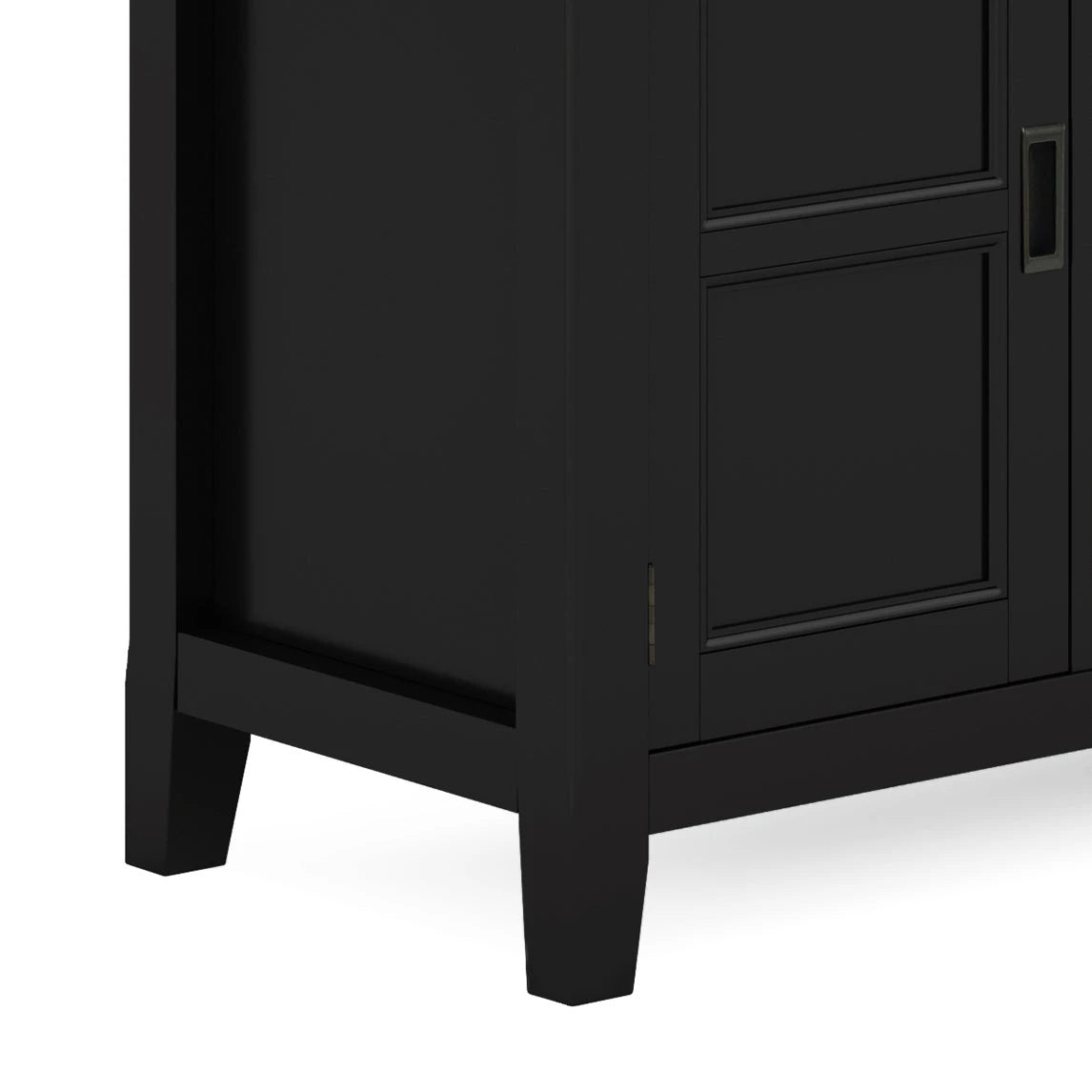 Burlington 72 inch Wide Solid Wood TV Stand in Black For TVs up to 80 inches - sold by Home Elegance USA