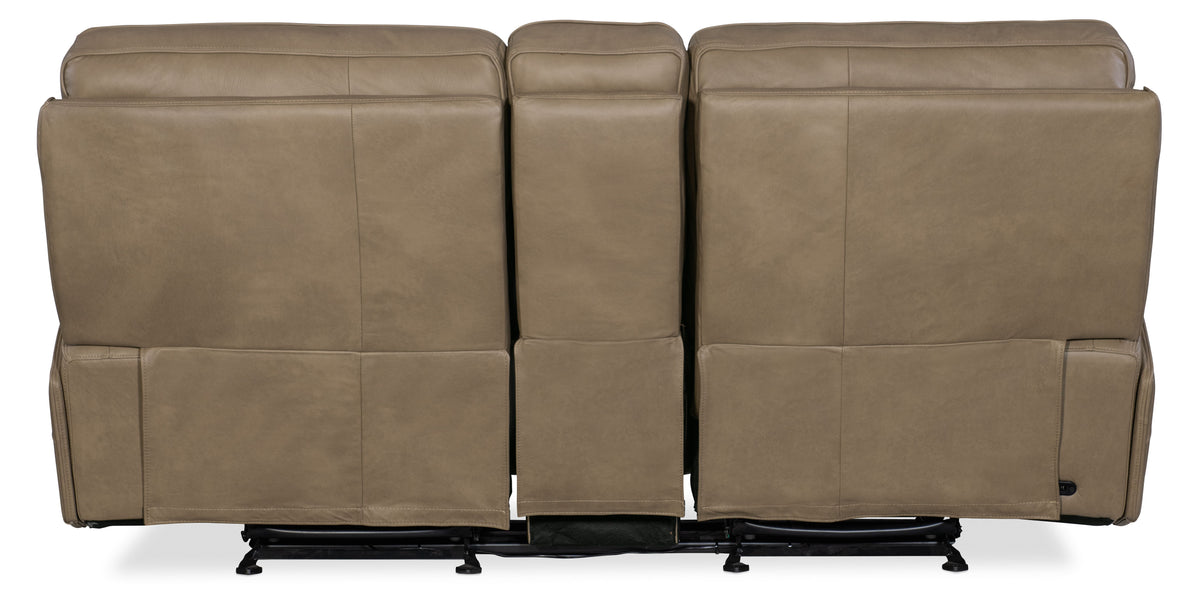 Riverton Power Gliding Console Loveseat With Power Headrest/Lumbar - Light Brown by Hooker Furniture - View 3