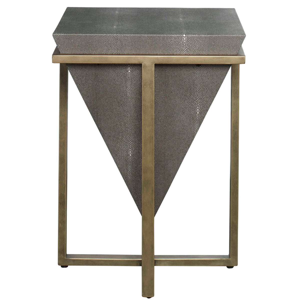 Bertrand Shagreen Accent Table Dark Gray & Gold - Dark Gray / Gold by Uttermost - View 5