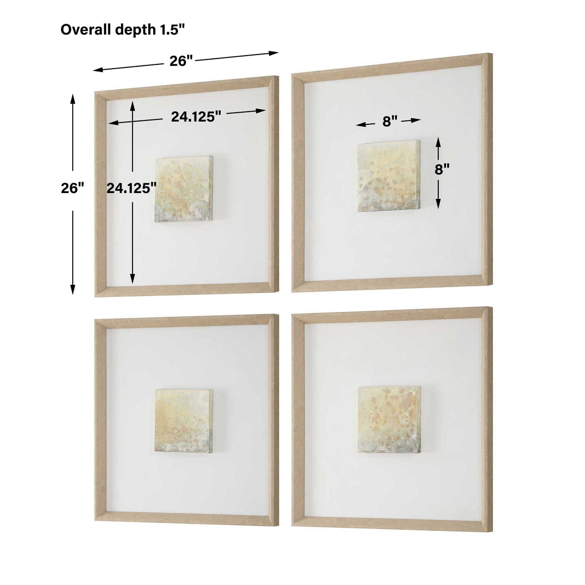 Now & Then Abstract Art (Set of 4) - Light Brown by Uttermost - View 11