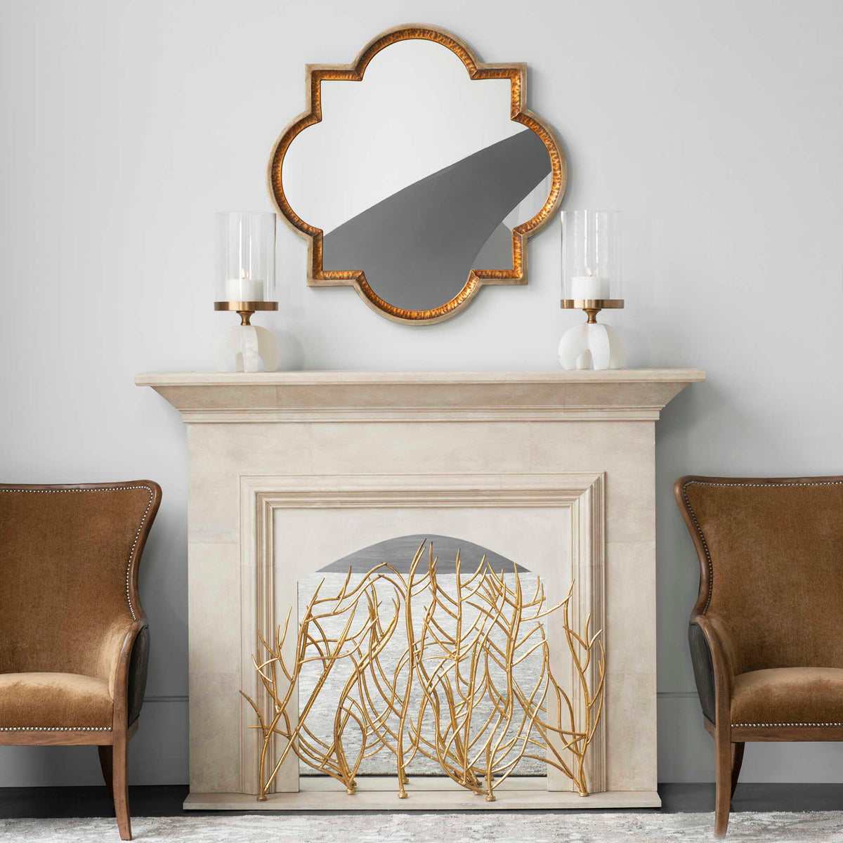 Lourosa Mirror - Gold / Silver by Uttermost - View 4