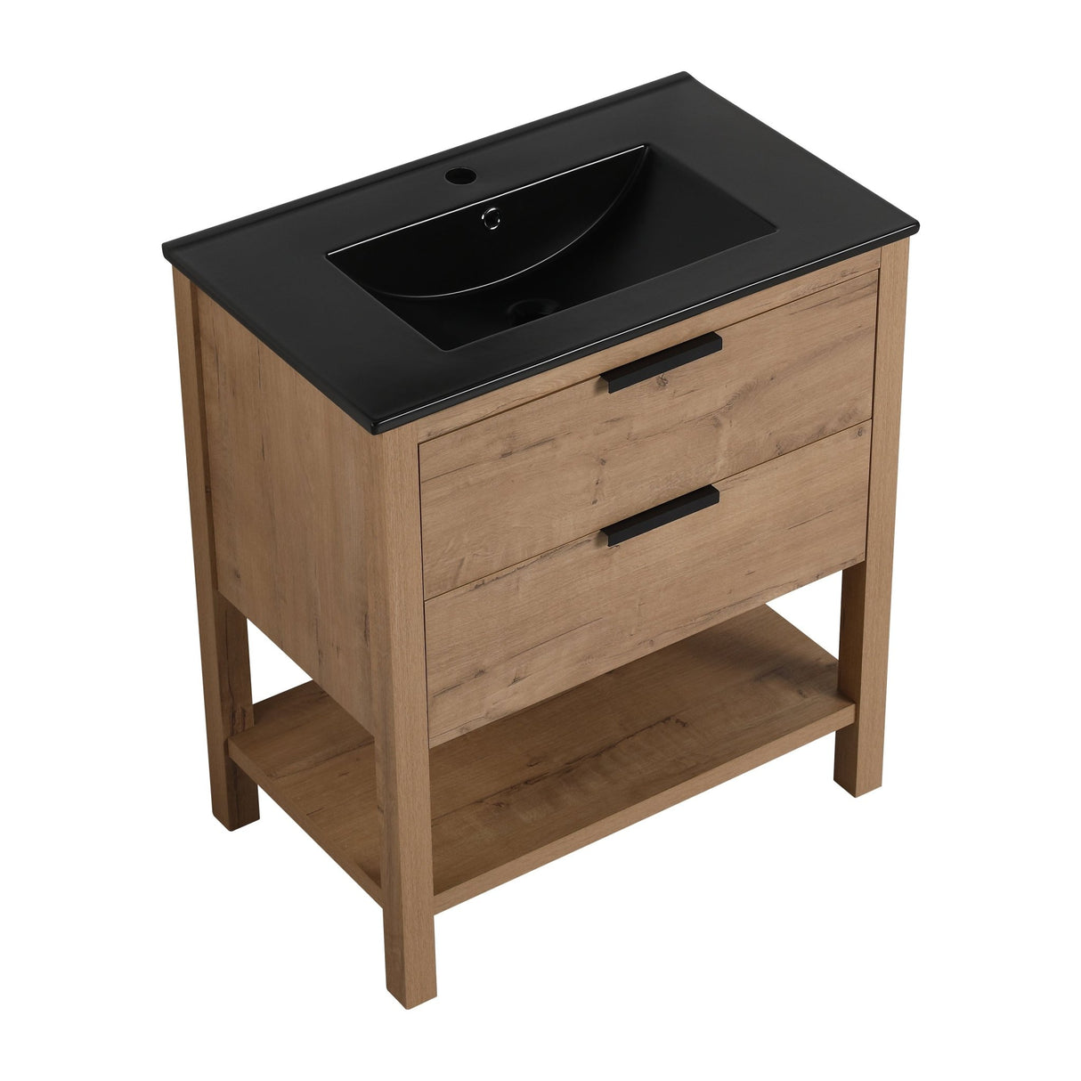 30 Inch Bathroom Vanity Plywood With 2 Drawers(BVB01030IMO - BL9075BK) | Home Elegance USA