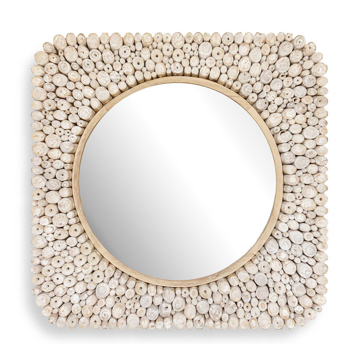 Merak Teak Mosaic Mirror Woodtone - Light Brown by Uttermost - View 1