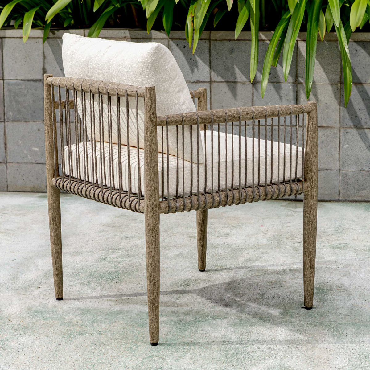 Borneo Outdoor Dining Chair - White / Dark Gray by Uttermost - View 5