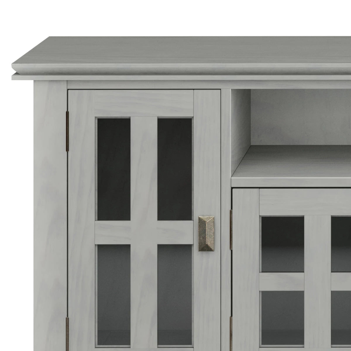 Artisan 72 inch Wide Solid Wood TV Stand in Fog Grey For TVs up to 80 inches - sold by Home Elegance USA