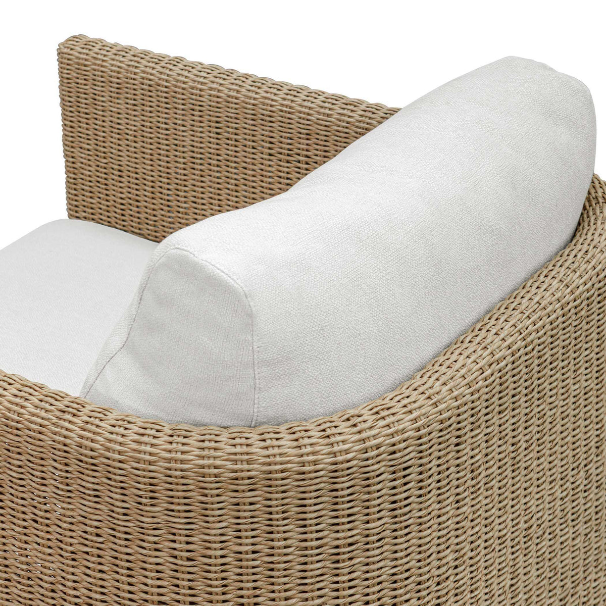 Santorini Outdoor Swivel Lounge Chair - Light Brown / White by Uttermost - View 9