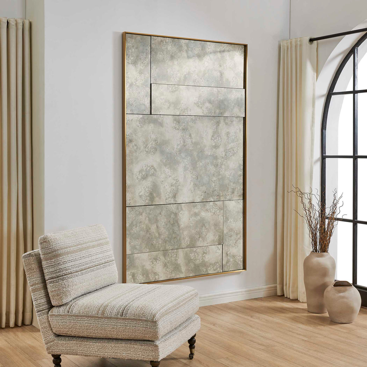 Rally Oversized Antiqued Mirror - Gold by Uttermost - View 3
