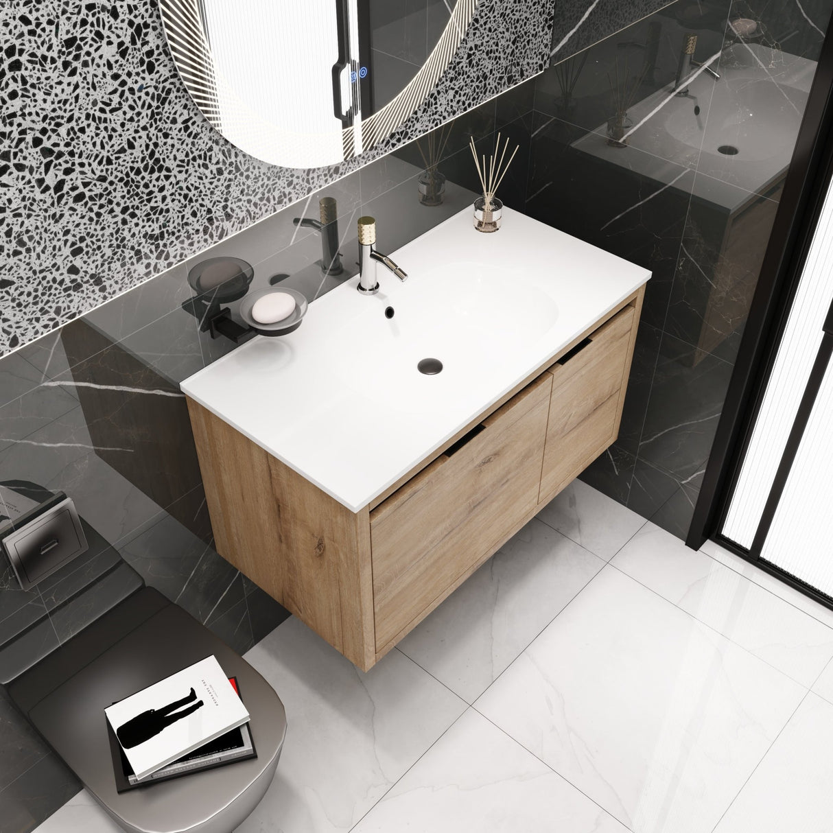 36 Inch Bathroom Vanity With Gel Sink | Home Elegance USA