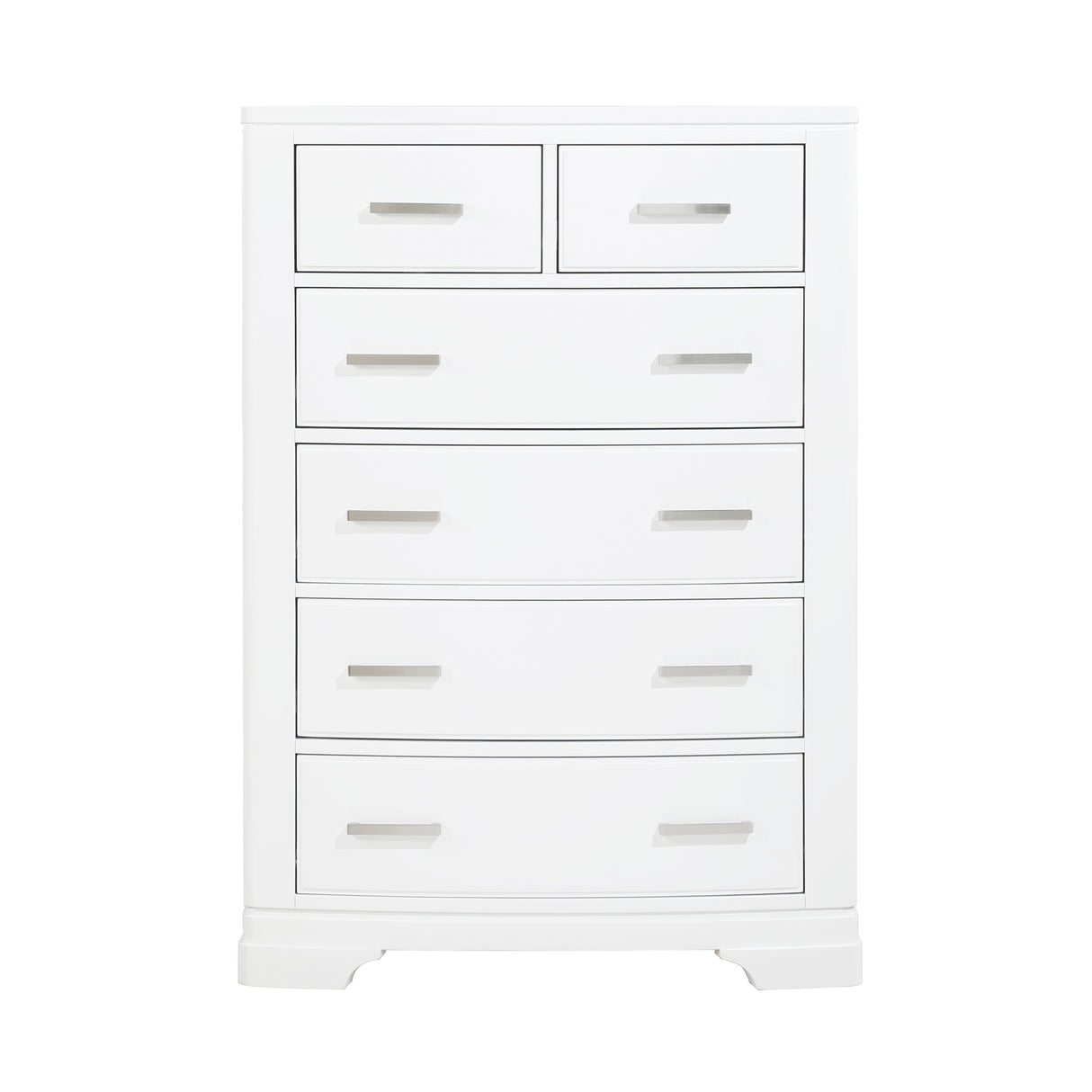 Modern White Finish Storage Chest with 6-Drawers Smooth Glides Transitional Bedroom Furniture 1pc Vertical Dresser