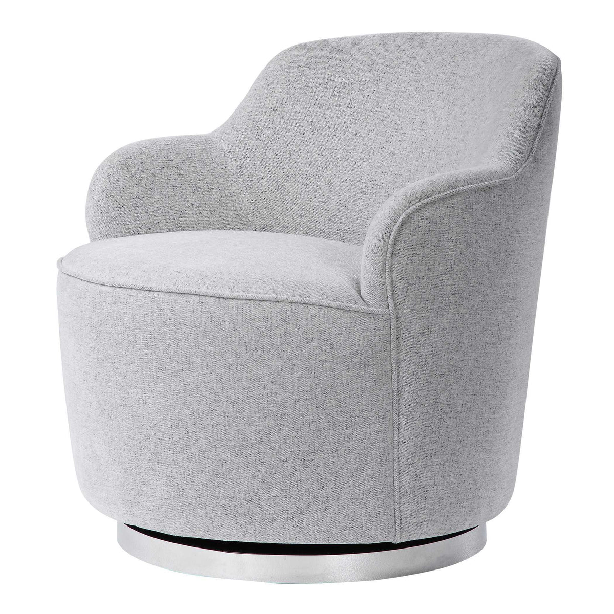 Hobart Casual Swivel Chair - Light Gray by Uttermost - View 5