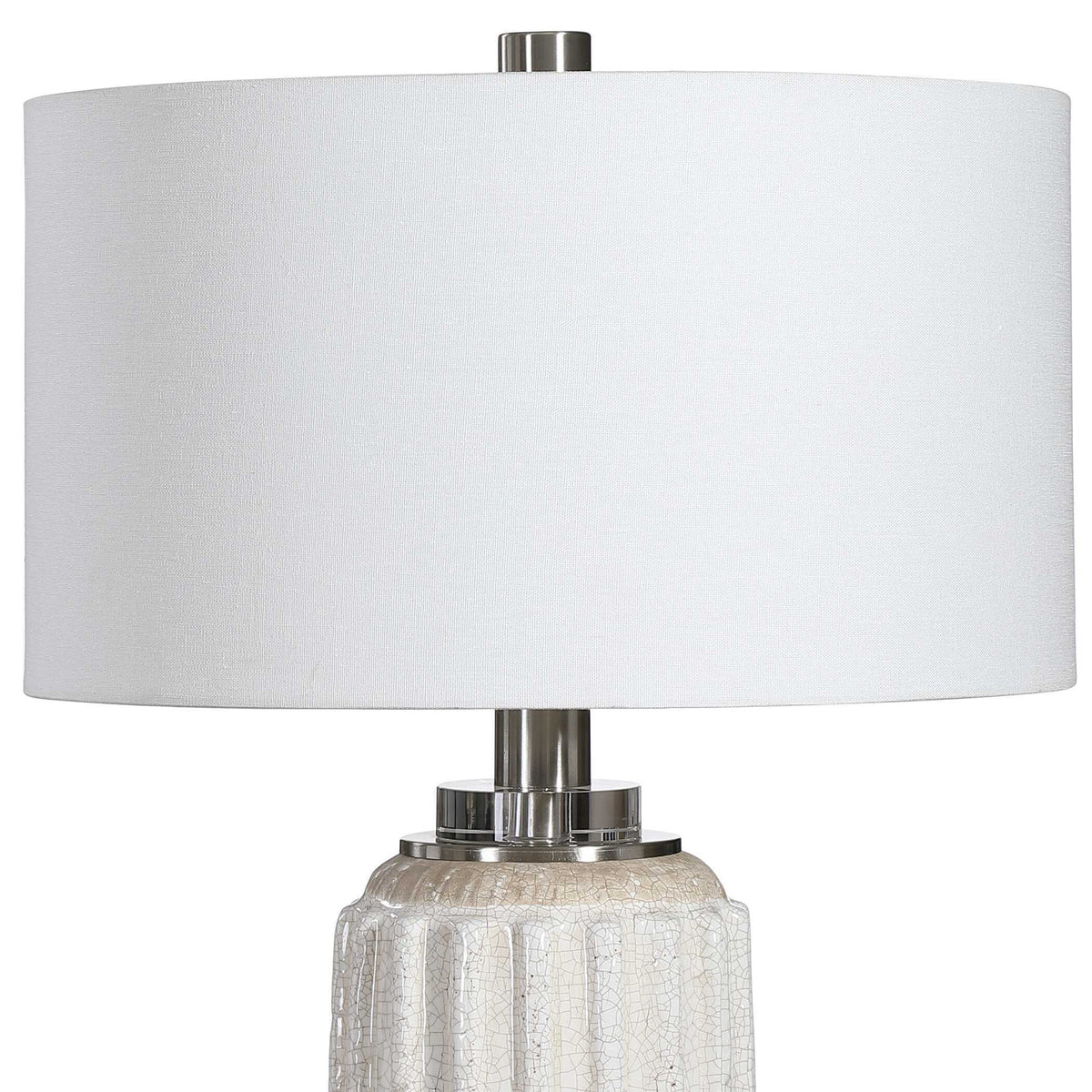 Azariah Crackle Table Lamp - White by Uttermost - View 6