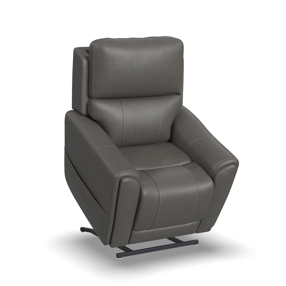 Carter Power Lift Recliner With Power Headrest, Lumbar, Heat & Massage - Smoke | Flexsteel