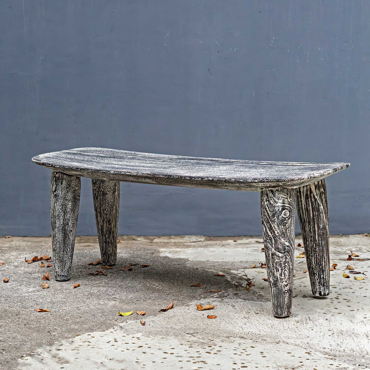 Fade To Black Wood Bench - Black / White by Uttermost - View 4