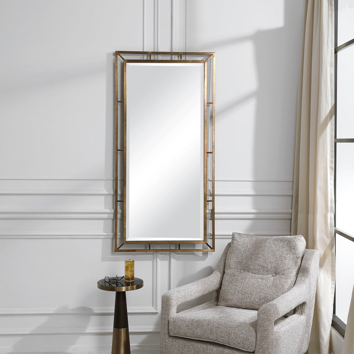 Farrow Copper Industrial Mirror - Gold by Uttermost - View 2