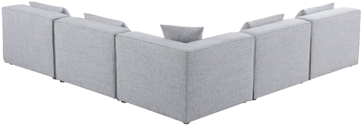Cube - Modular Sectional 5 Piece - Gray - Fabric - Modern & Contemporary | Home Elegance USA