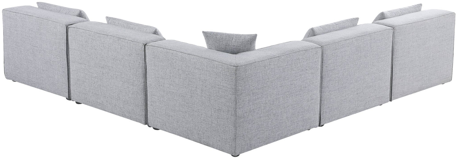 Cube - Modular Sectional 5 Piece - Gray - Fabric - Modern & Contemporary | Home Elegance USA