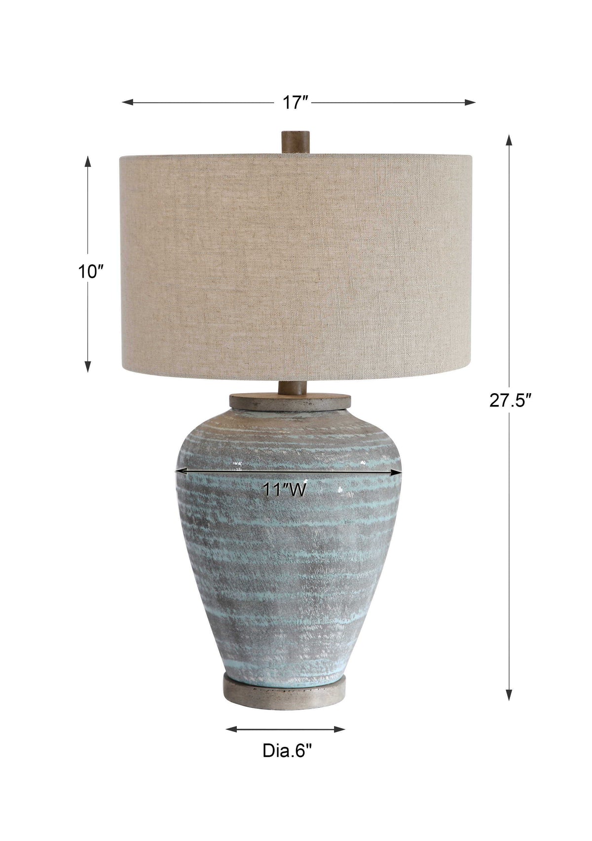 Pelia Table Lamp Light Aqua - Light Blue / Beige by Uttermost - View 9