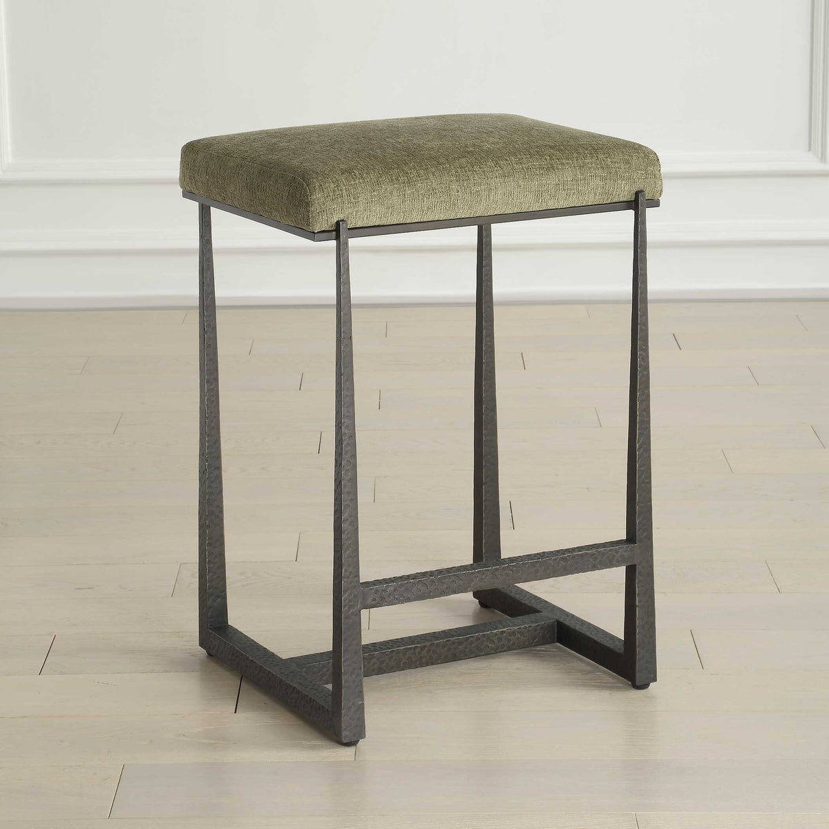 Midas Counter Stool - Dark Green / Bronze by Uttermost - View 3