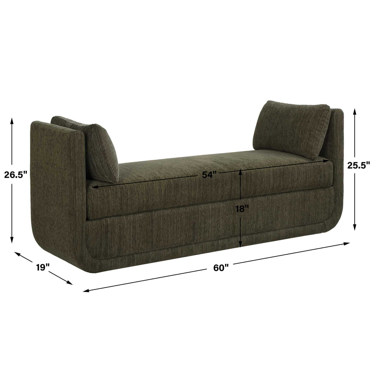Abound Oversized Bench Herb - Dark Green by Uttermost - View 7