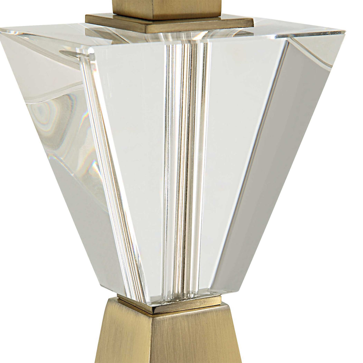 Arete Modern Brass Table Lamp - Gold / White by Uttermost - View 7