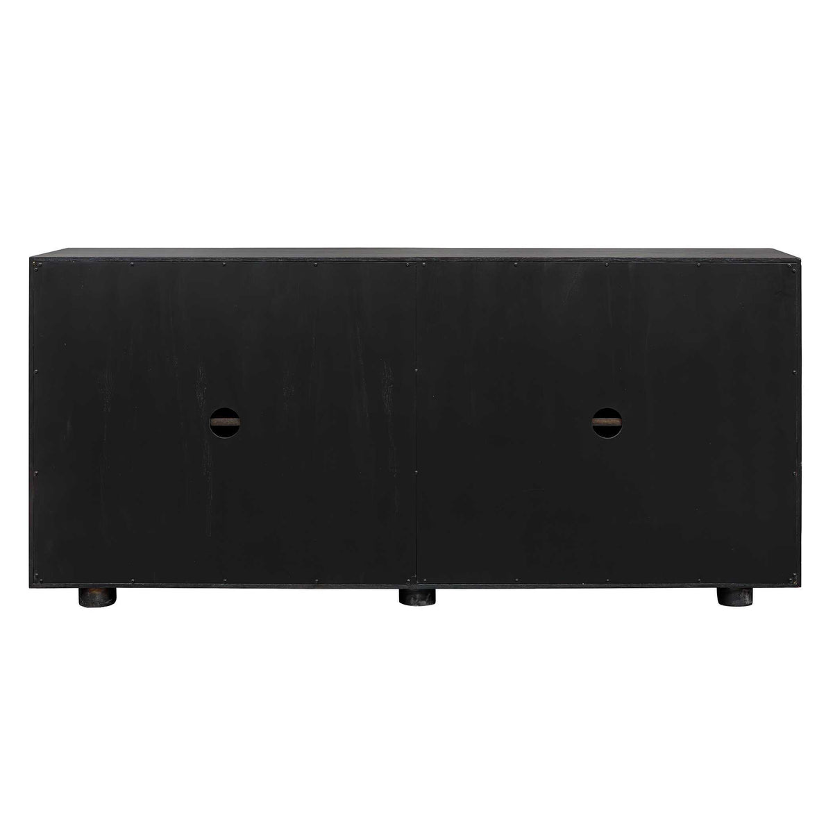 Stevenson Chiseled 4 Door Cabinet Black / Brown / Woodtone - Dark Brown by Uttermost - View 7