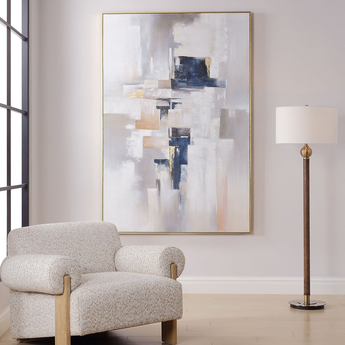Waterfront Geometric Abstract Art - Gray by Uttermost - View 2