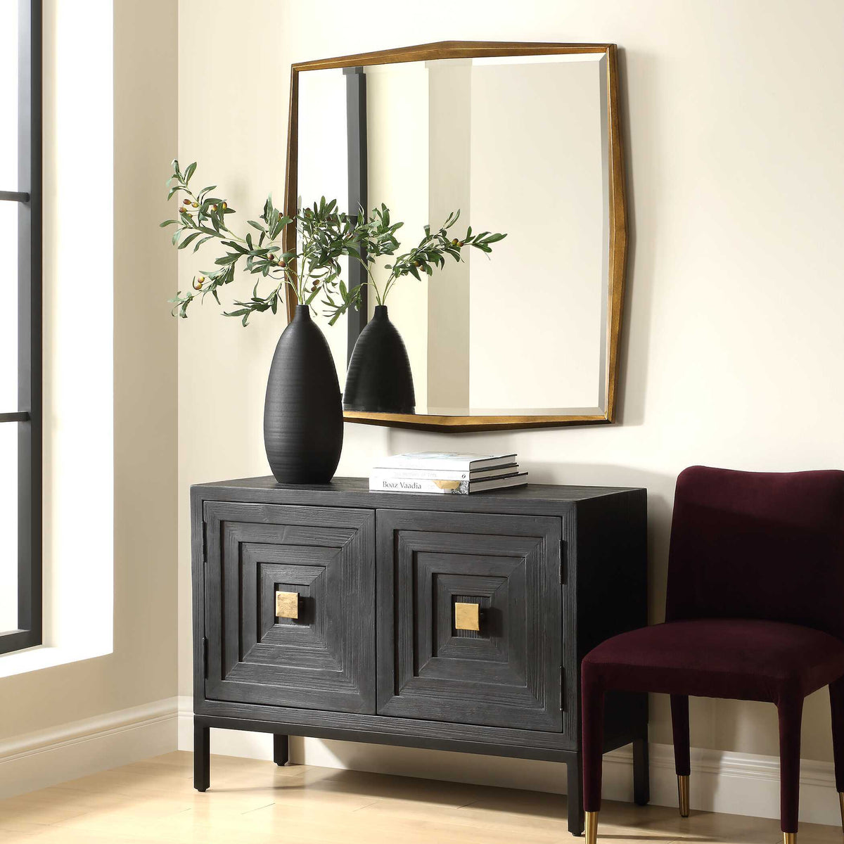 On Point Square Mirror - Gold by Uttermost - View 3