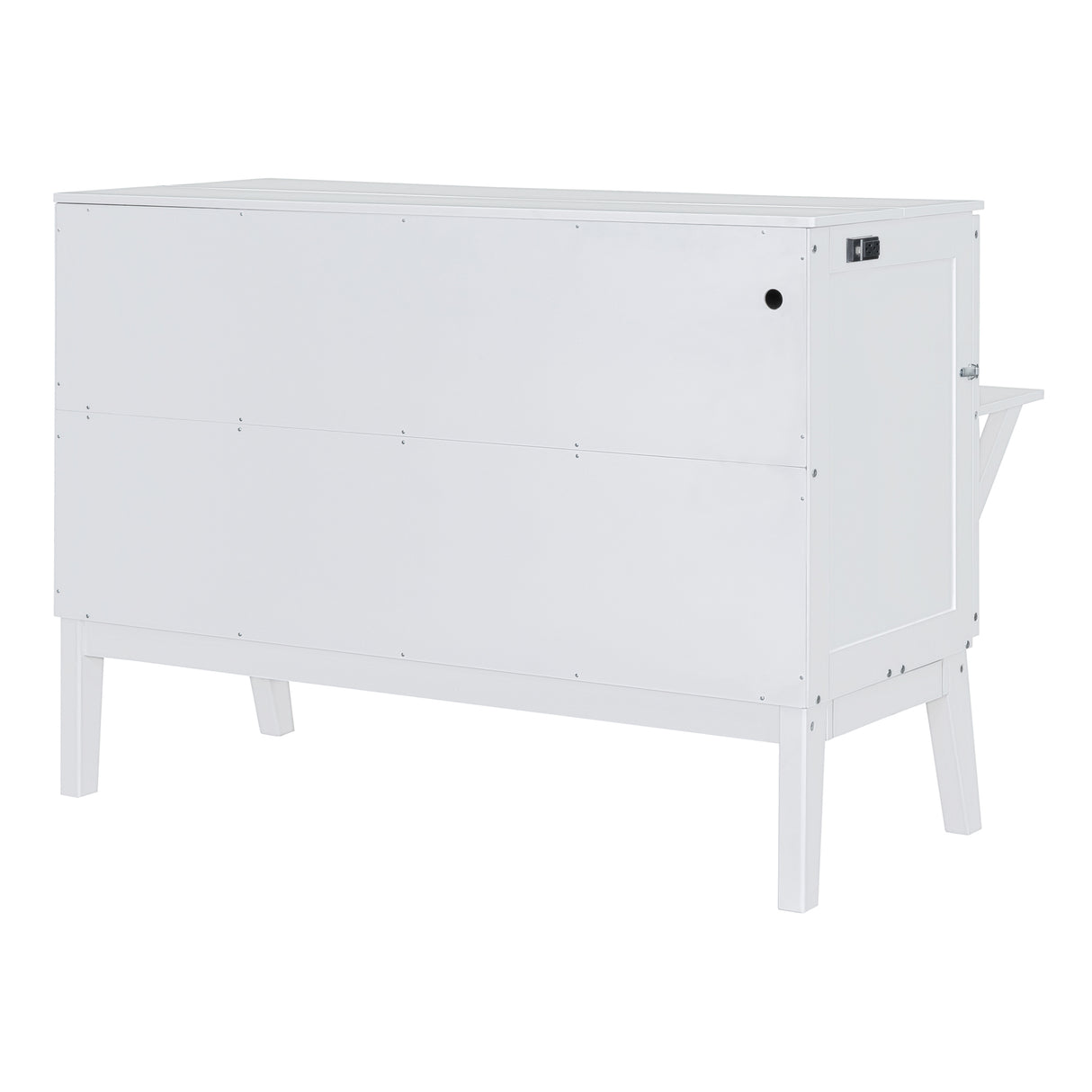 Queen Size Murphy Bed with USB Port and removable Shelves on Each Side,White - Home Elegance USA