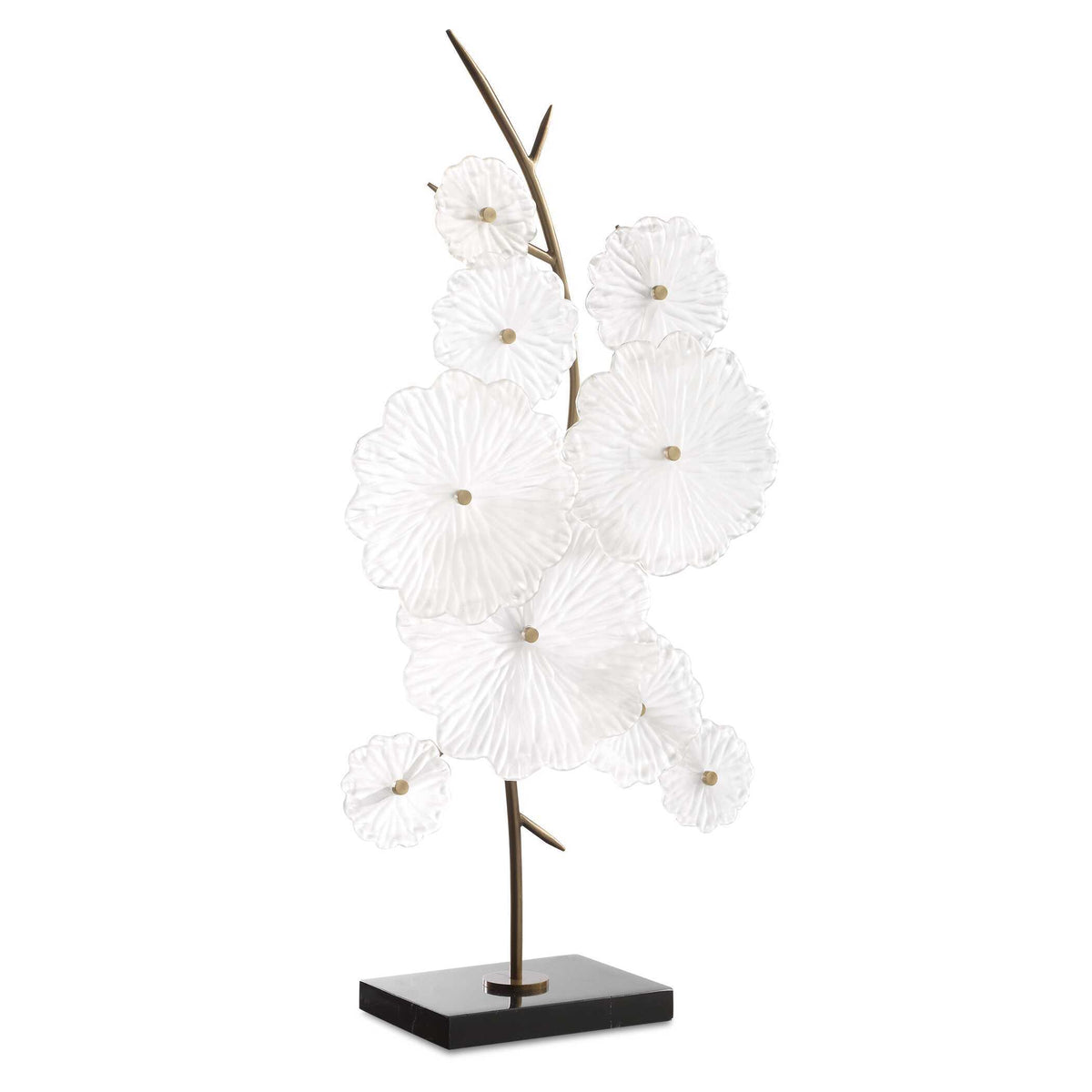 Glass Garden Table Sculpture Gold / White - White / Gold by Uttermost - View 1