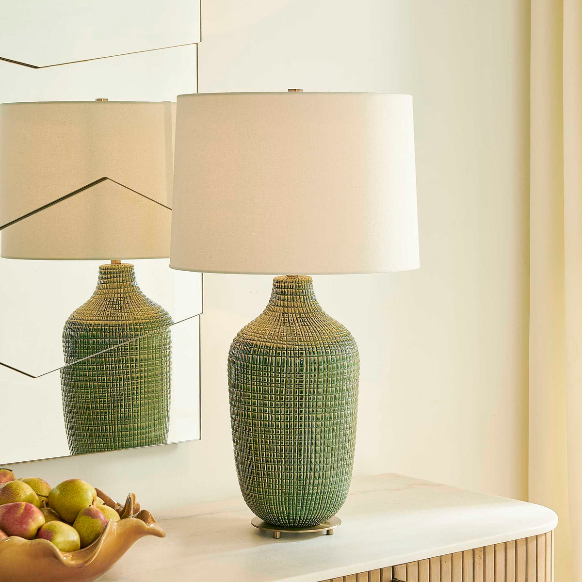 Dulcich Grid Table Lamp - Green by Uttermost - View 2