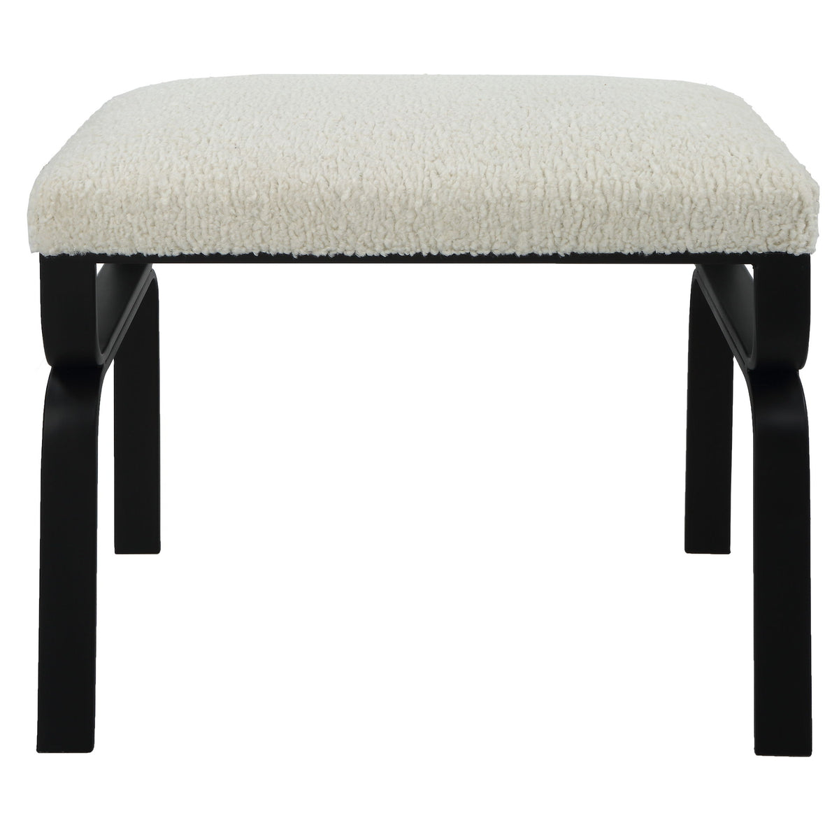 Diverge White Shearling Small Bench by Uttermost - View 1