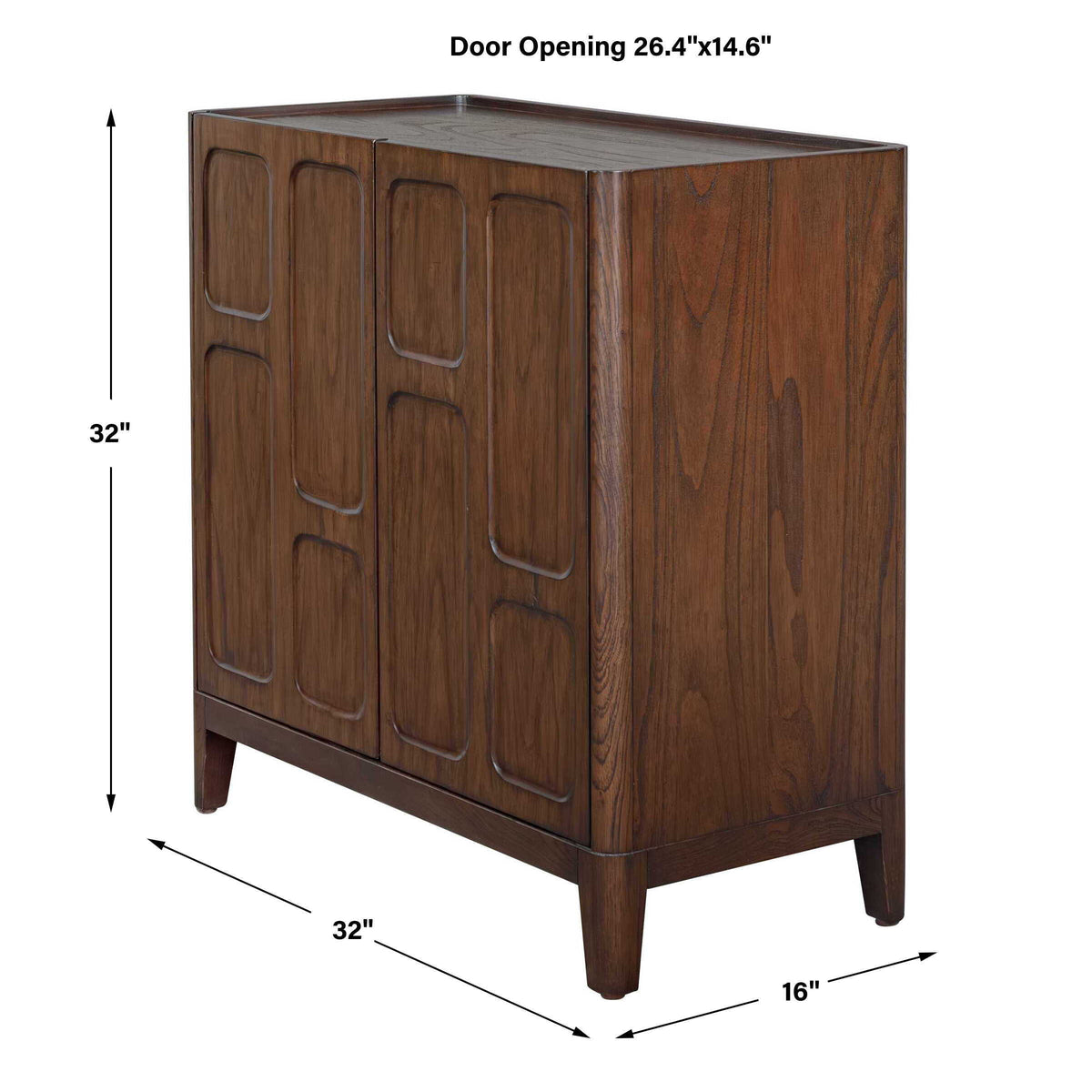 On The Block 2 Door Cabinet Walnut - Dark Brown by Uttermost - View 10