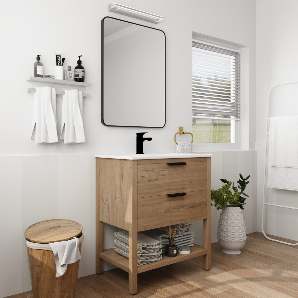 30 Inch Bathroom Vanity Plywood With 2 Drawers | Home Elegance USA