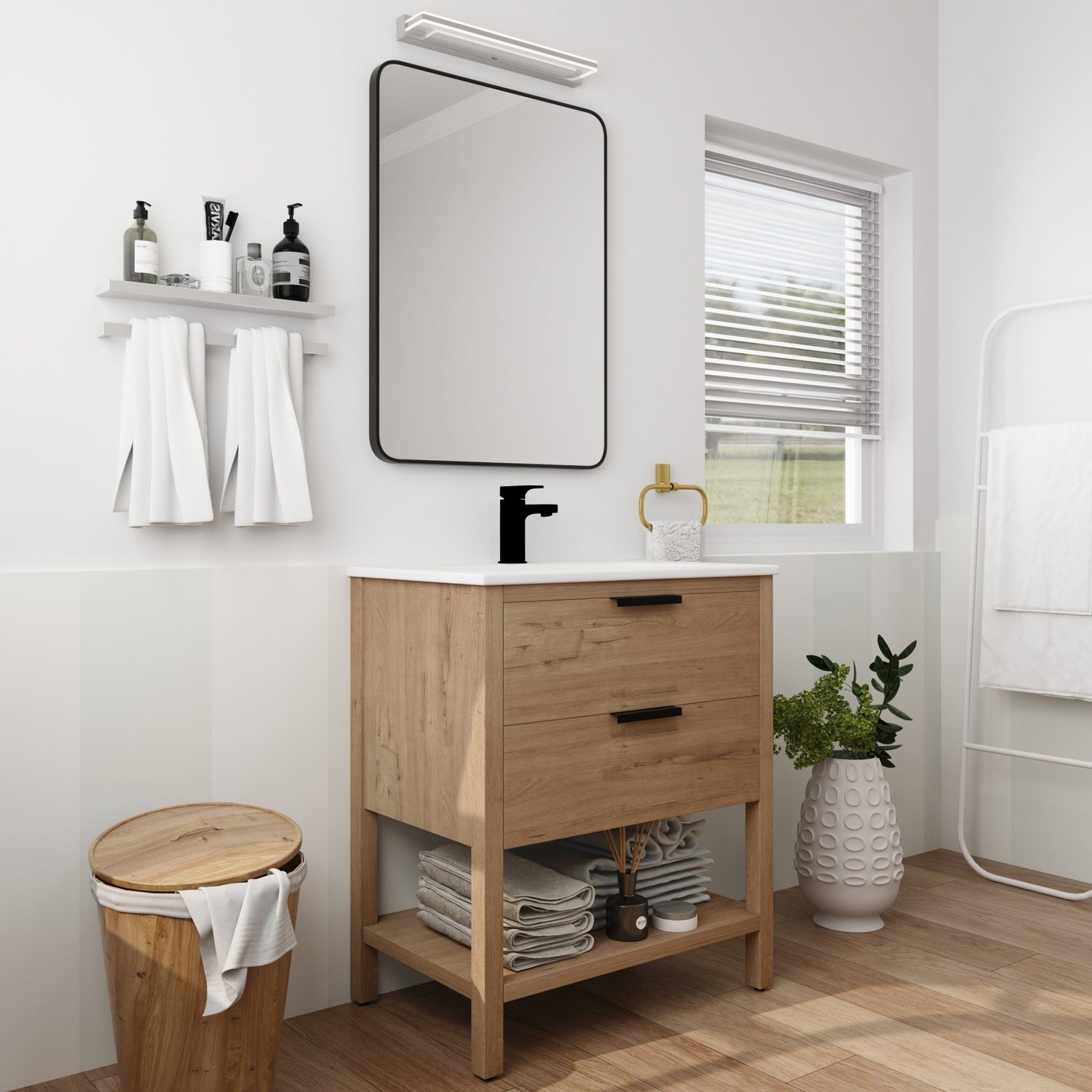 30 Inch Bathroom Vanity Plywood With 2 Drawers | Home Elegance USA