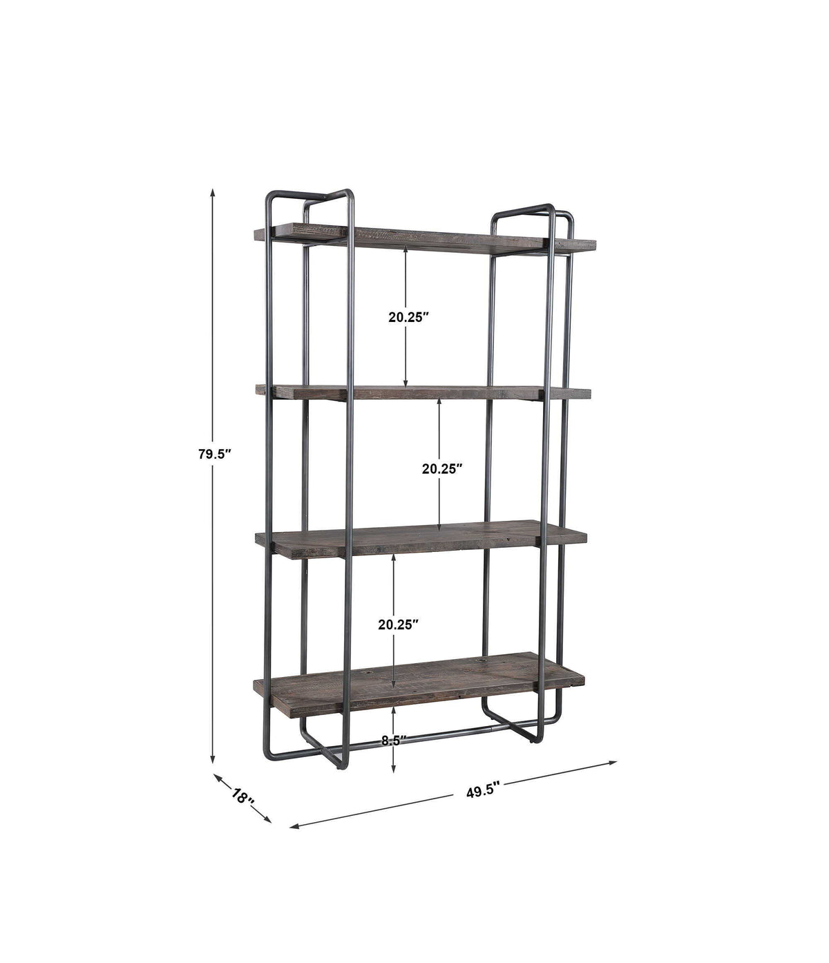 Stilo Urban Industrial Etagere - Dark Brown / Dark Gray by Uttermost - View 8