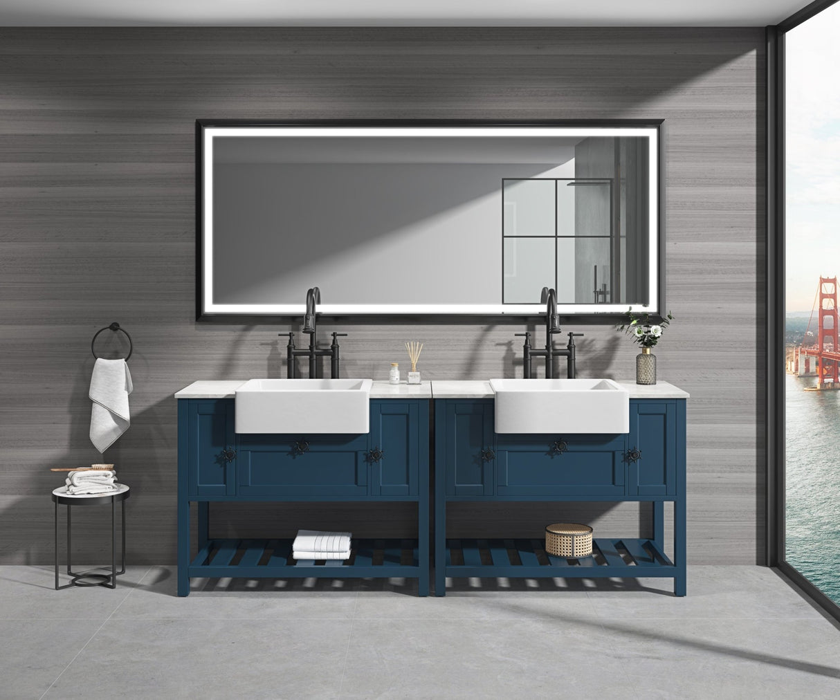 88 in. W x 38 in. H Super Bright Led Bathroom Mirror with Lights, Metal Frame Mirror Wall Mounted Lighted Vanity Mirrors for Wall, Anti Fog Dimmable Led Mirror for Makeup, Horizontal/Verti | Home Elegance USA