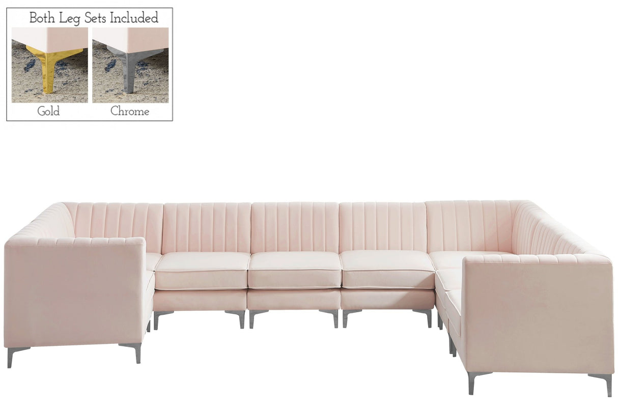 Alina - Modular Sectional 8 Piece - Pink - Fabric | Home Elegance USA