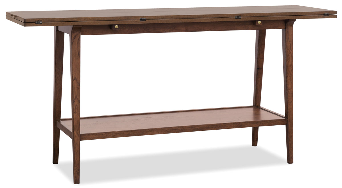 Cashiers Flip-Top Console Table Chestnut - Dark Brown by Hooker Furniture - View 1