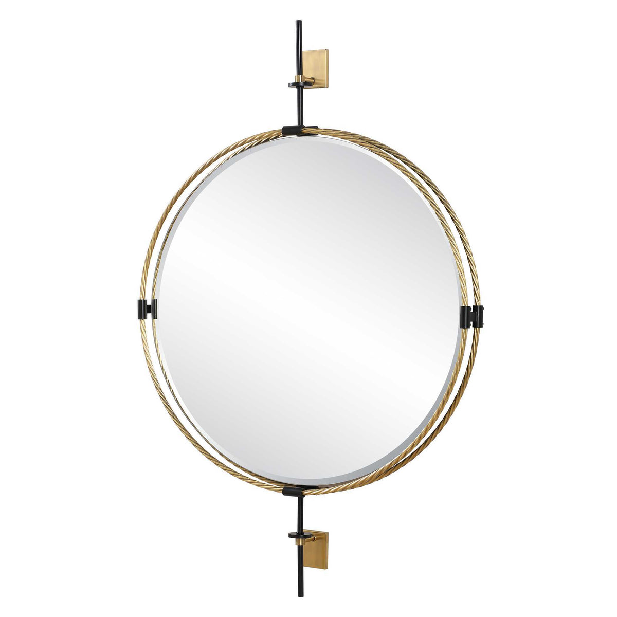 Guardrail Round Mirror - Gold by Uttermost - View 4