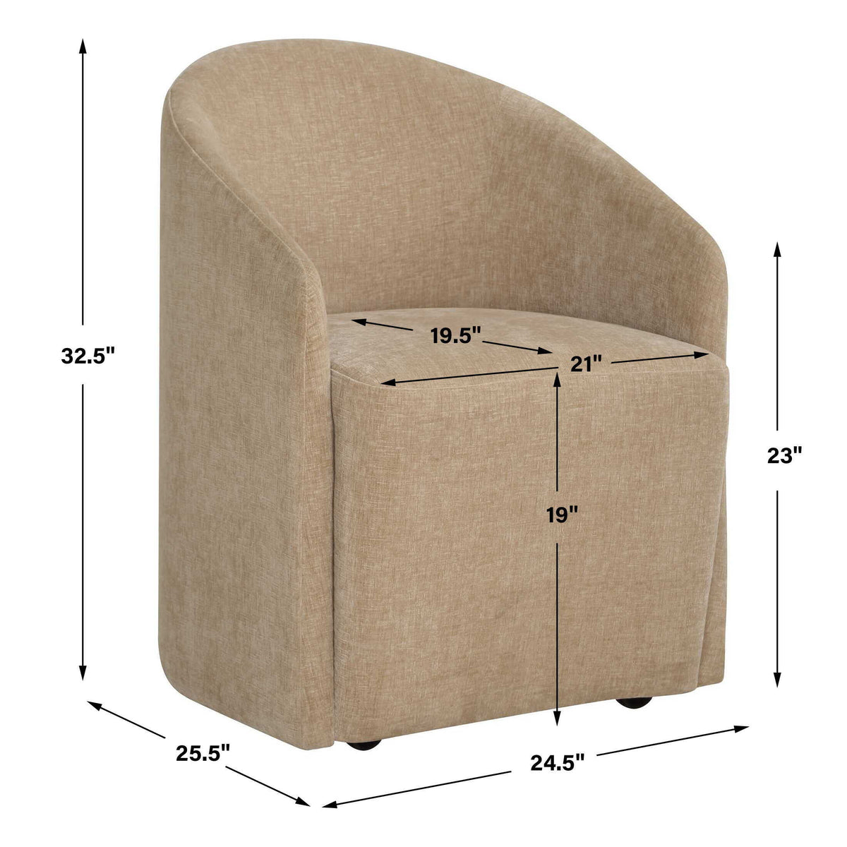 Harbor Dining Chair Flax - Light Brown by Uttermost - View 10