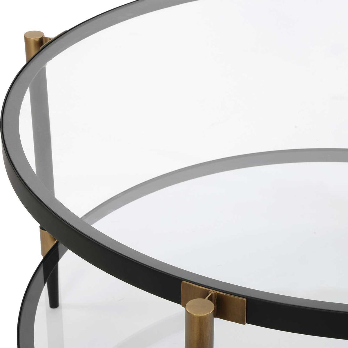 Chadid Round Glass Coffee Table - Black by Uttermost - View 8