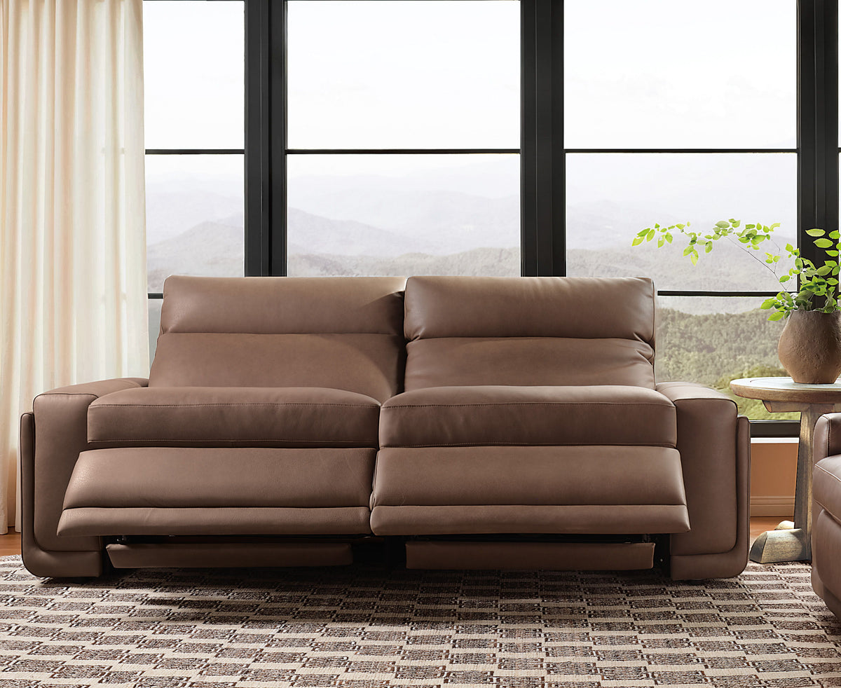 Simone ZG 2 over 2 Power Sofa With Power Headrest and BT speaker - Dark Brown by Hooker Furniture - View 7