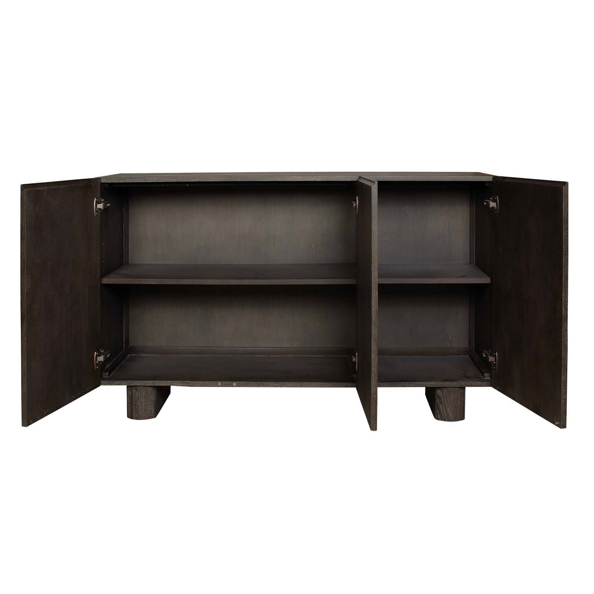 Phineas 3 Door Modern Cabinet Woodtone - Dark Brown by Uttermost - View 7