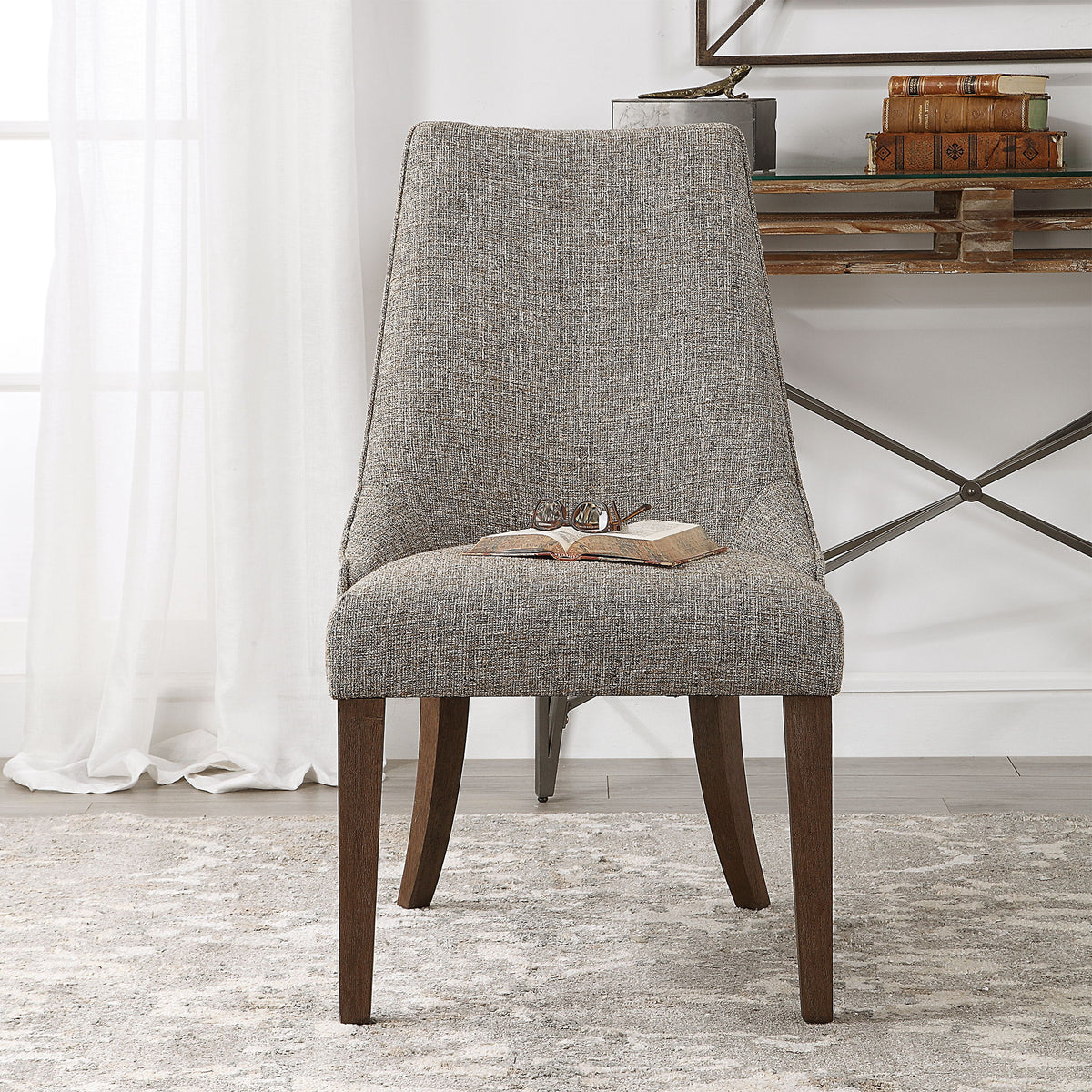 Daxton Armless Chair Earth Tone - Beige / Dark Brown by Uttermost - View 2