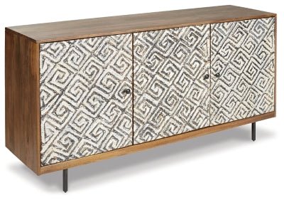 Ashley Brown/Black/White Kerrings Accent Cabinet | Home Elegance USA