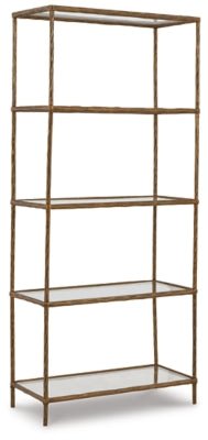 Ashley Antique Brass Finish Ryandale Bookcase | Home Elegance USA